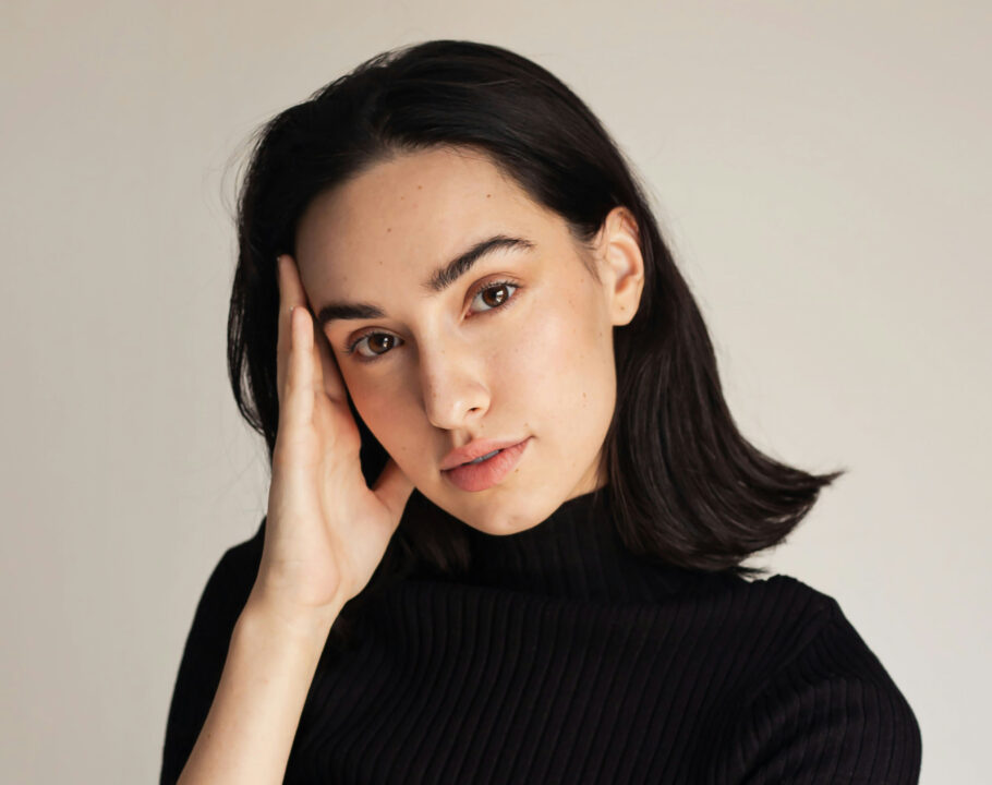 woman with dark brown hair