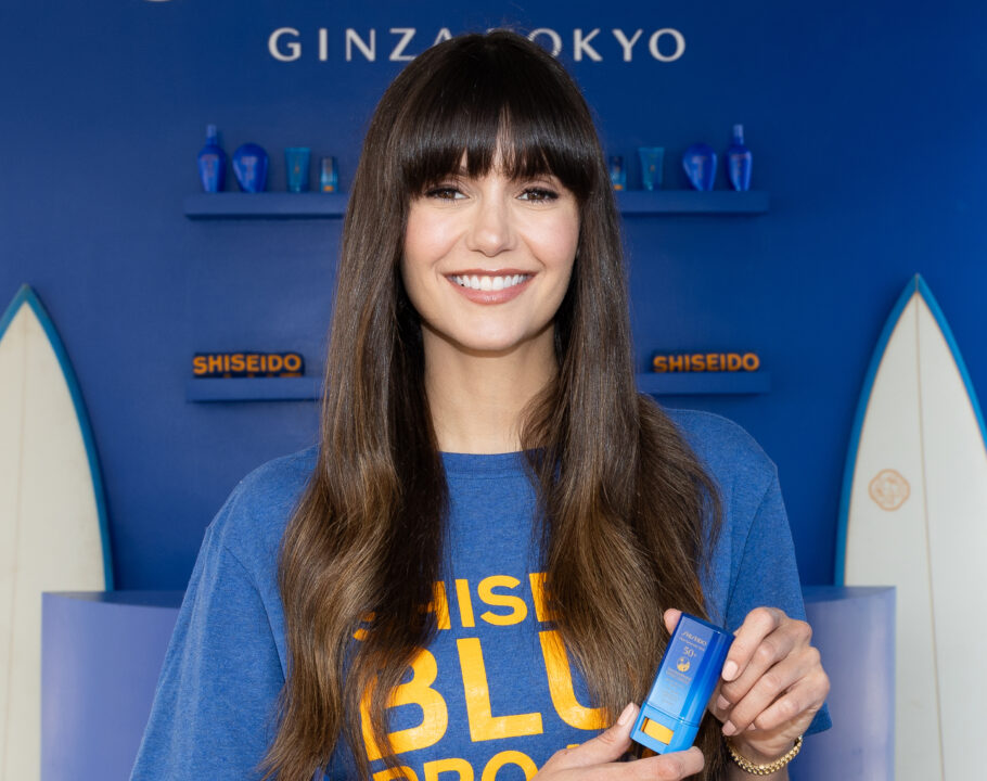 Nina Dobrev attending the 2024 US Open of Surfing with skin care brand Shiseido