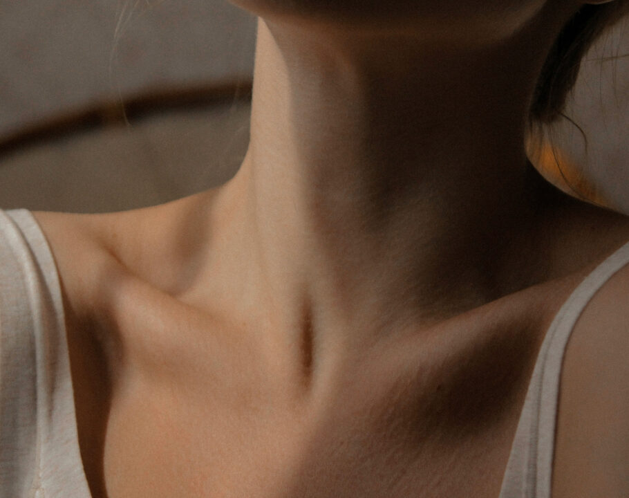 close up of woman's neck